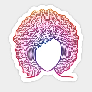 Pink afro line design Sticker